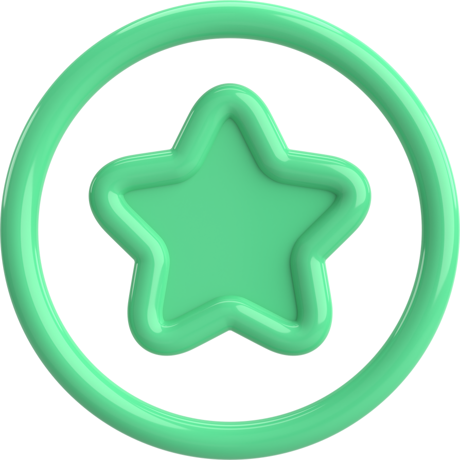 3D star. Star icon. 3D illustration.